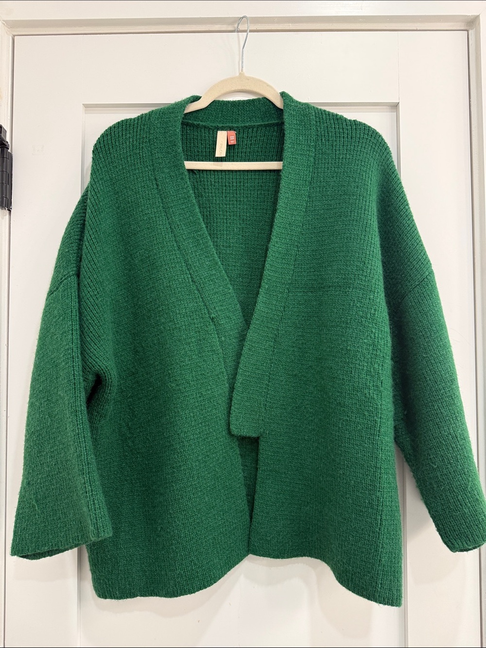 Pilcro green open front cardigan, one size fits all